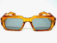 Classic Vintage Retro Style SUNGLASSES Thick Square Orange Frame - Gray Lens 74002