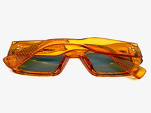 Classic Vintage Retro Style SUNGLASSES Thick Square Orange Frame - Gray Lens 74002