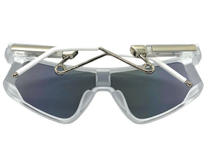 Oversized Retro Sporty Wrap Around Style SUNGLASSES Large Frosted Frame B0273