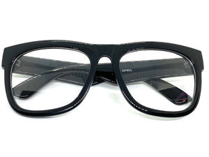 Oversized Classic Vintage Retro Style Clear Lens EYEGLASSES Thick Black Frame 3276