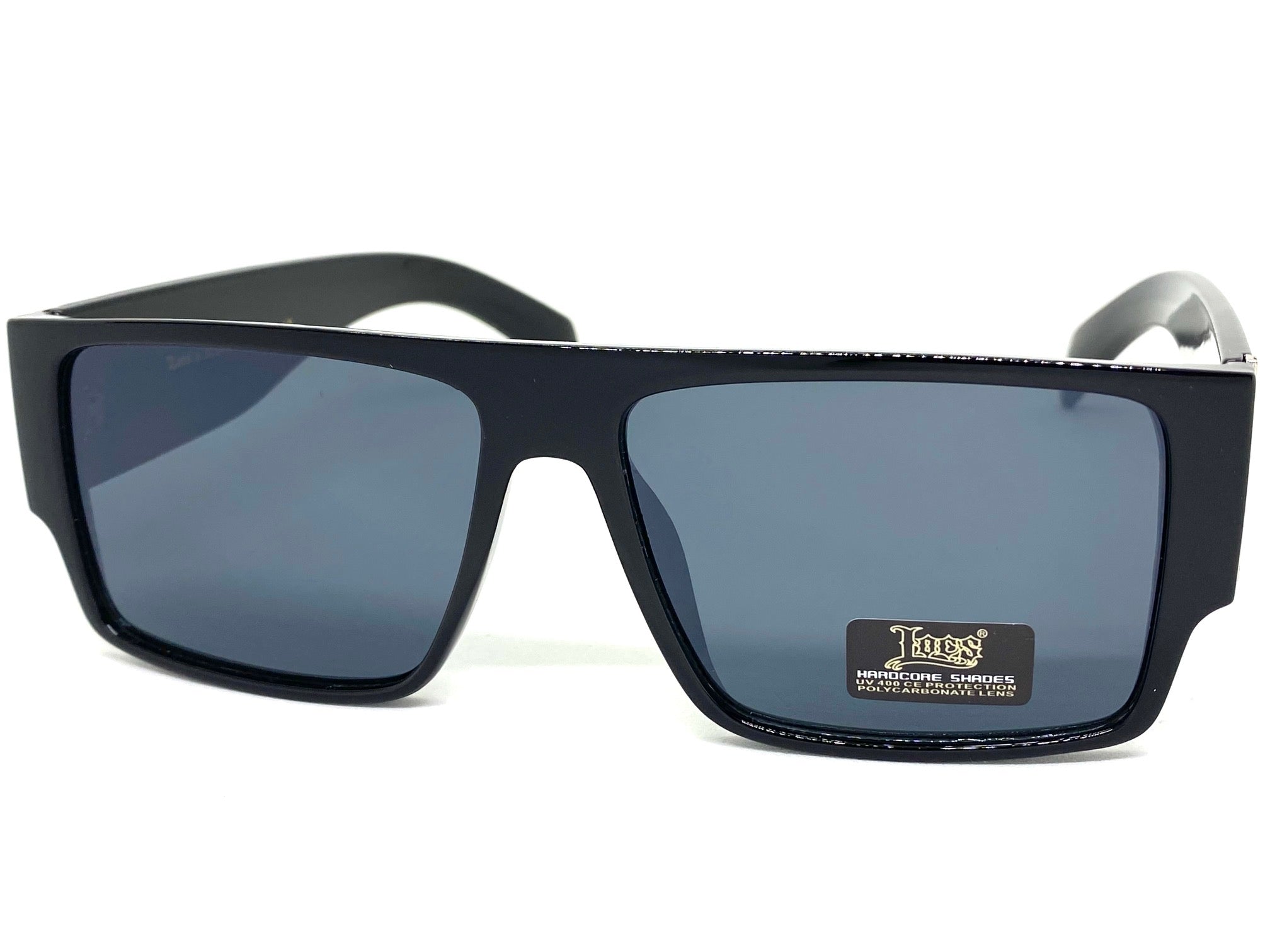 SA106 Men's Black Rectangular Plastic Biker Sunglasses – Hardcore Gangster Style, UV400 Protection