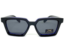 Classic Biker Gangster Hardcore LOCS SUNGLASSES Square Black & Blue Frame 91211