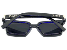 Classic Biker Gangster Hardcore LOCS SUNGLASSES Square Black & Blue Frame 91211