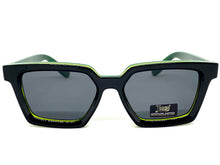 Classic Biker Gangster Hardcore LOCS SUNGLASSES Square Black & Green Frame 91211