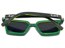 Classic Biker Gangster Hardcore LOCS SUNGLASSES Square Black & Green Frame 91211