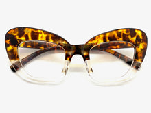 Classic Vintage Retro Cat Eye Style Clear Lens EYEGLASSES Large Tortoise Optical Frame - RX Capable 7725