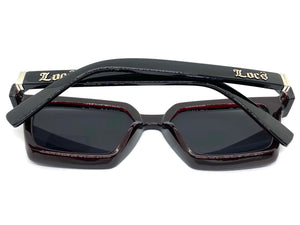 Classic Biker Gangster Hardcore LOCS SUNGLASSES Square Black & Red Frame 91211