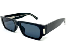 Classic Vintage Retro Style SUNGLASSES Thick Rectangular Black Frame C003