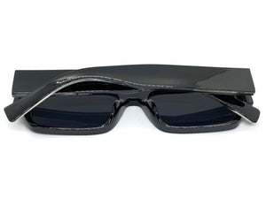 Classic Vintage Retro Style SUNGLASSES Thick Rectangular Black Frame C003