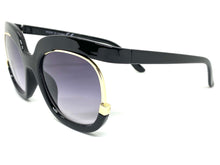 Oversized Vintage Retro Style SUNGLASSES Large Black & Gold Frame 2068