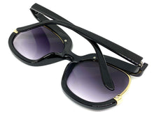 Oversized Vintage Retro Style SUNGLASSES Large Black & Gold Frame 2068
