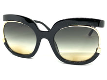 Oversized Vintage Retro Style SUNGLASSES Large Black & Gold Frame 2068