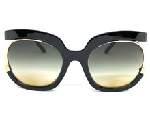Oversized Vintage Retro Style SUNGLASSES Large Black & Gold Frame 2068