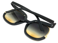 Oversized Vintage Retro Style SUNGLASSES Large Black & Gold Frame 2068
