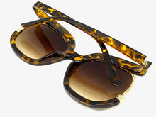 Oversized Vintage Retro Style SUNGLASSES Large Tortoise & Gold Frame 2068