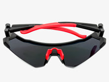 Oversized Retro Sporty Wrap Around Shield Style SUNGLASSES Large Black Frame - Dark Lens 5331