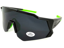 Oversized Retro Sporty Wrap Around Shield Style SUNGLASSES Large Black Frame - Dark Lens 5331
