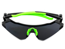 Oversized Retro Sporty Wrap Around Shield Style SUNGLASSES Large Black Frame - Dark Lens 5331
