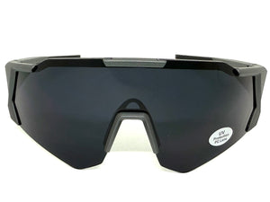 Oversized Retro Sporty Wrap Around Shield Style SUNGLASSES Large Gray Frame - Dark Lens 5331