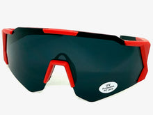 Oversized Retro Sporty Wrap Around Shield Style SUNGLASSES Large Red Frame - Dark Lens 5331