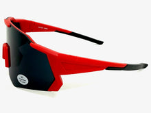 Oversized Retro Sporty Wrap Around Shield Style SUNGLASSES Large Red Frame - Dark Lens 5331