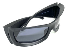 Oversized Retro Sporty Wrap Around SUNGLASSES Huge Thick Black Frame 1189