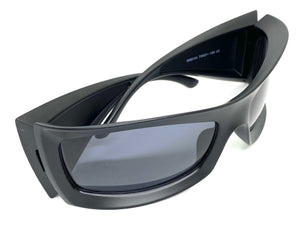 Oversized Retro Sporty Wrap Around SUNGLASSES Huge Thick Black Frame 1189