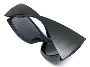 Oversized Retro Sporty Wrap Around SUNGLASSES Huge Thick Black Frame 1189