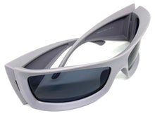 Oversized Retro Sporty Wrap Around SUNGLASSES Huge Thick Gray Frame 1189