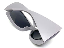 Oversized Retro Sporty Wrap Around SUNGLASSES Huge Thick Gray Frame 1189