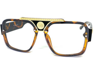 Classic Vintage Retro Hardcore Hip Hop Style Clear Lens EYEGLASSES Large Thick Tortoise Frame 8060