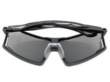 Oversized Retro Sporty Wrap Around Shield Style SUNGLASSES Large Black Frame - Silver Lens 5314