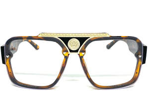 Classic Vintage Retro Hardcore Hip Hop Style Clear Lens EYEGLASSES Large Thick Tortoise Frame 8060