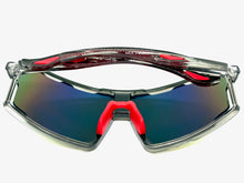 Oversized Retro Sporty Wrap Around Shield Style SUNGLASSES Large Gray Frame - Gold Lens 5314