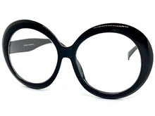 Oversized Vintage Retro Style Clear Lens EYEGLASSES X Large Thick Round Black Frame 1993