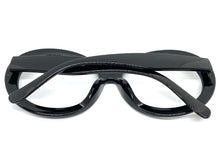 Oversized Vintage Retro Style Clear Lens EYEGLASSES X Large Thick Round Black Frame 1993