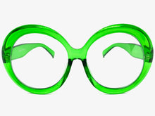 Oversized Vintage Retro Style Clear Lens EYEGLASSES X Large Thick Round Green Frame 1993