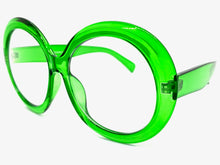 Oversized Vintage Retro Style Clear Lens EYEGLASSES X Large Thick Round Green Frame 1993