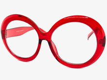Oversized Vintage Retro Style Clear Lens EYEGLASSES X Large Thick Round Red Frame 1993