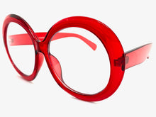 Oversized Vintage Retro Style Clear Lens EYEGLASSES X Large Thick Round Red Frame 1993