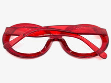 Oversized Vintage Retro Style Clear Lens EYEGLASSES X Large Thick Round Red Frame 1993
