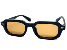 Classic Vintage Retro Style SUNGLASSES Geometric Matte Black Frame - Brown Lens 1257