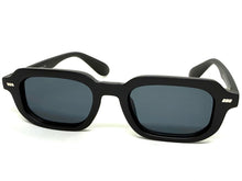 Classic Vintage Retro Style SUNGLASSES Geometric Matte Black Frame - Dark Lens 1257