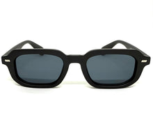 Classic Vintage Retro Style SUNGLASSES Geometric Matte Black Frame - Dark Lens 1257