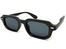 Classic Vintage Retro Style SUNGLASSES Geometric Matte Black Frame - Dark Lens 1257