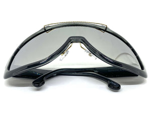 Oversized Elegant Luxury Retro Modern Shield Wrap Style SUNGLASSES Dark Gray Frame 6556