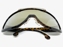 Oversized Elegant Luxury Retro Modern Shield Wrap Style SUNGLASSES Tortoise Frame 6556