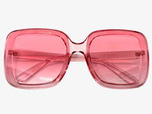 Oversized Vintage Retro Style SUNGLASSES X-Large Huge Square Pink Frame 5616