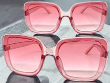 Oversized Vintage Retro Style SUNGLASSES X-Large Huge Square Pink Frame 5616