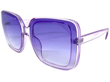 Oversized Vintage Retro Style SUNGLASSES X-Large Huge Square Purple Frame 5616